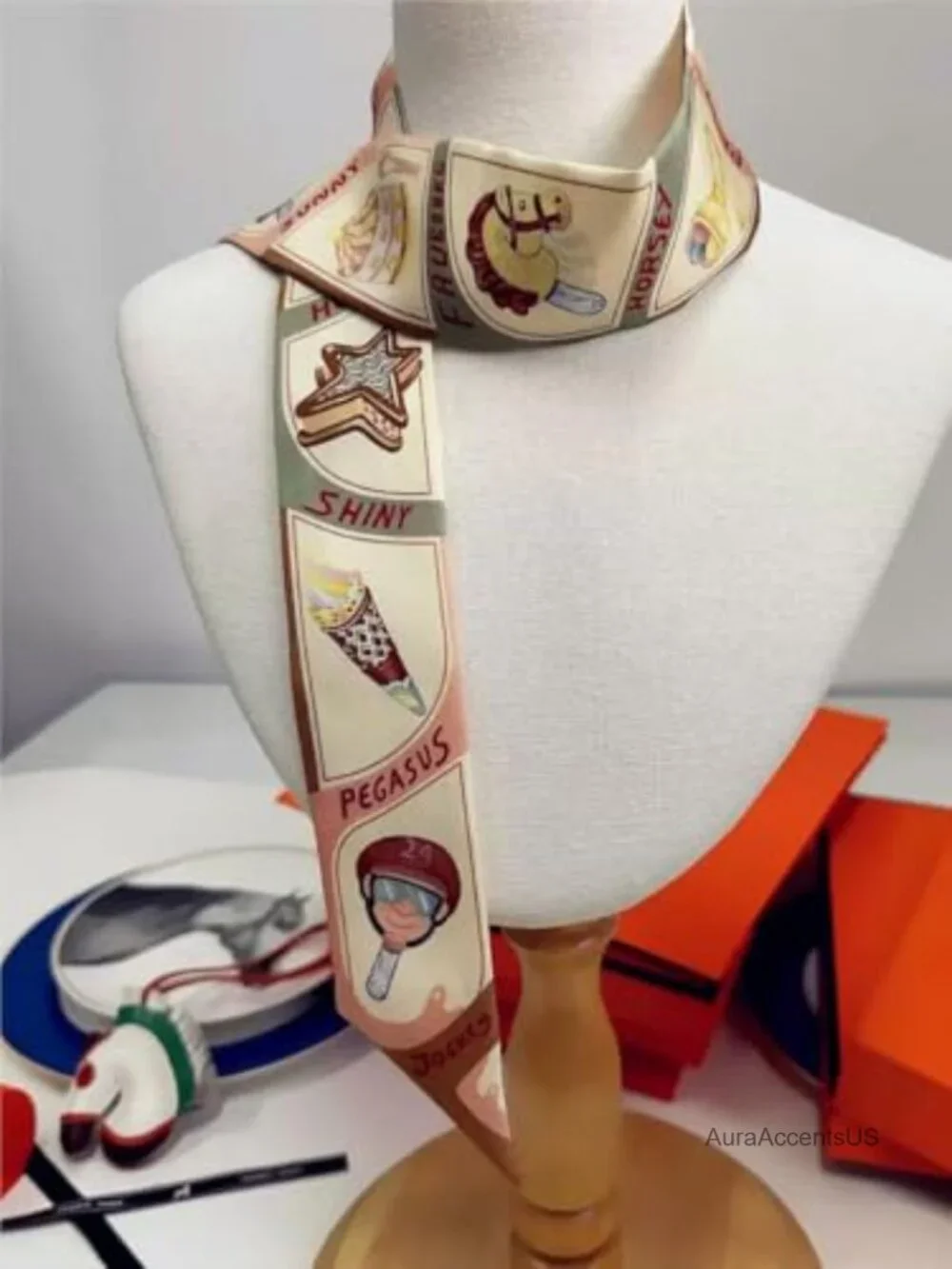 Mulberry Silk Scarf 2 Pack, Hair Ribbon Scarf for Bags & Wrist